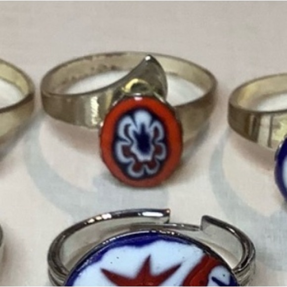 NEW Vintage cocktail ring Millefiori Adjustable retro flower - Picture 3 of 8